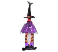 Funda para botella de vino con pierna larga, sombrero de bruja, decoración de botella de vino | Funda para botella de vino de Halloween con pierna larga, decoración de mesa de tela no tejida para