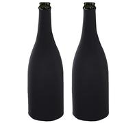 Funda para botella de vino de licra ajustada y elástica, ideal para degustaciones a ciegas o para garantizar la mejor conservación de tus botellas, paquete de 2 unidades, Negro