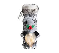 Funda para botella de vino de Navidad, diseño de gnomos suecos Tomte, bolsa de regalo para vacaciones, Año Nuevo, decoración de mesa de cena
