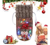 Funda para botella de vino luminosa | Creativa bolsa para botellas de vino - Soporte decorativo luminoso para botellas de vino para mesa de comedor de Navidad, decoración navideña de escritorio de