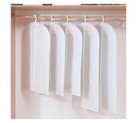 Funda Para Burro De Ropa Funda antipolvo con estampado de EVA transparente, bolsas colgantes for ropa, traje for casa, cubierta, organizador guardarropa, 5 uds(White,60x90cm)