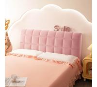 Funda para cabecera de Cama de Terciopelo Grueso con Acolchado Suave, Funda elástica Universal para cabeceras de Cama Individuales, Dobles y tamaño King- Pink B||120×70cm