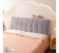 Funda para cabecera de Cama de Terciopelo Grueso con Acolchado Suave, Funda elástica Universal para cabeceras de Cama Individuales, Dobles y tamaño King- Light Gray B|| 180×70cm