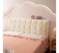 Funda para cabecera de Cama de Terciopelo Grueso con Acolchado Suave, Funda elástica Universal para cabeceras de Cama Individuales, Dobles y tamaño King- White B|| 220×70cm
