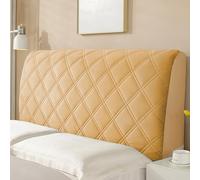Funda para Cabecera de Cama Funda Protectora Universal de Felpa Corta Gruesa Cubierta Elástica a Prueba de Polvo Lavable,Camel,200m/79in