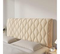 Funda para cabecero de Cama con patrón de línea Simple y Color sólido, Acolchada, Funda de Tela elástica Moderna y Sencilla para cabeceros, para Camas Dobles extragrandes- Khaki|| 160cm