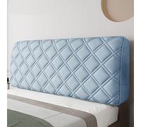 Funda para cabecero de cama de bebé, de terciopelo, tapizada de cuero y madera, a prueba de polvo, elástica, lavable, tamaño Queen, King, doble, para decoración de dormitorio, azul, 200 cm