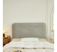 Funda para Cabecero De Cama De Terciopelo De Color Puro Protectora para Cabecero De Cama Antideslizante Y Elástica A Prueba De Polvo para Decoración De Dormitorio-Light Gray||180cm
