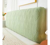 Funda para Cabecero De Cama, EláStica Jacquard-Hojas Funda Cabecero Cama, Lavable Universal Copri Testata Letto Matrimoniale,Verde,200cm