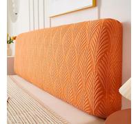 Funda para Cabecero De Cama, EláStica Jacquard-Hojas Funda Cabecero Cama, Lavable Universal Copri Testata Letto Matrimoniale,Naranja,200cm