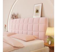 Funda para cabecero de cama rosa todo incluido, elástica y gruesa, a prueba de polvo, lavable, se adapta a varios estilos de cabecera de cama de 210 cm