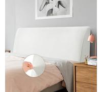 Funda para Cabecero, Protector de Funda de Cabecera de Cama, Tejido de Terciopelo Suave, Funda Protectora para cabecero de Cama (Blanco, Longitud de la cabecera：150cm-170cm)