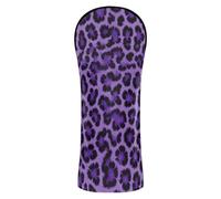 Funda para cabeza de golf con etiquetas intercambiables para conductor Fairway híbrido de madera con estampado de leopardo elegante patrón de guepardo de verano malva morado