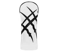 Funda para cabeza de golf de cuero de primera calidad impermeable con etiqueta de número para conductor, madera híbrida, bestia negra, marca de arañazos, silueta de terror de Halloween