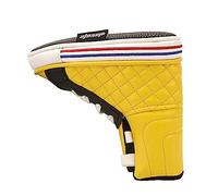 Funda para cabeza de palo de golf con forma de tenis creativos, portátil, color amarillo