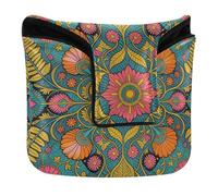 Funda para cabeza de putter para mazo con cierre magnético, fundas para la mayoría de las marcas de piel sintética, impermeable, arte popular mexicano, patrón bordado floral, patrimonio otomi