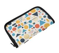 Funda para caja de pañuelos colgante para servilleta de coche con correas ajustables y cremallera, caja dispensadora de pañuelos recargable para la mayoría de los coches, geometrías regulares