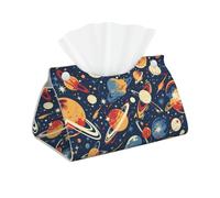 Funda para caja de pañuelos de cuero de doble cara para escritorio, hogar, spa, oficina, baño, dormitorio, tocador, encimera, mesitas de noche, escritorio, coche, universo, planeta, impresión
