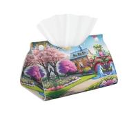 Funda para caja de pañuelos de unicornio de cuento de hadas, moderno soporte rectangular de piel sintética, dispensador de toallitas, funda de papel para servilletas, para baño, dormitorio, tocador