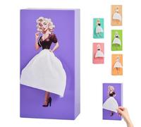 Funda para caja de pañuelos, diseño creativo de falda, caja de pañuelos impermeable, retro, adecuada para dormitorio, sala de estar, oficina (morado)