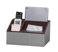 Funda para caja de pañuelos, organizador rectangular retro de piel sintética para control remoto, papelería y servilletero, dispensador moderno de pañuelos faciales
