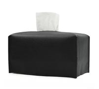 Funda para caja de pañuelos, servilleta cuadrada de cuero, dispensador de papel, cierre magnético, líneas limpias, repuesto de oficina (negro)