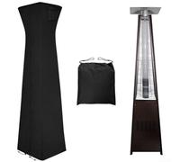Funda para calentador de exterior con tela Oxford impermeable, resistente a los rayos UV, dobladillo elástico, panel de ventilación y cremallera completa para calentadores piramidales de patio (1)