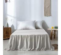 Funda para cama de 160 x 200 cm, algodón lavado, altura 45 cm