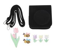 Funda para cámara con correa de hombro ajustable y desmontable para Instax Mini99, de tela de fieltro duradera con decoración DIY de tulipanes y