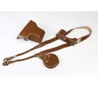 Funda para cámara Fuji X-A7, de Zakao, de poliuretano, apertura inferior, funda protectora de piel para Fujifilm Fuji X-A7 XA7 de 15 a 45 mm, con correa para el hombro y mini bolsa (marrón)