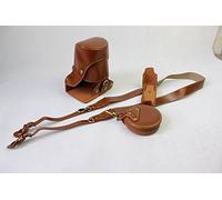 Funda para cámara Fuji X-E3, de Zakao, de poliuretano, apertura inferior, versión protectora de piel, para Fujifilm Fuji X-E3 XE3 de 16-50 mm, 18-55 mm, con correa para el hombro y mini bolsa (marrón)