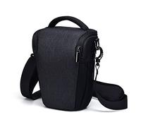 Funda para cámara impermeable, a prueba de golpes, triangular, bolsa de cintura para cámara Pentax K-70 con lente Pentax DA 18-55 mm f/3.5-5.6 AL WR, Black, Funda para cámara
