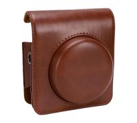 Funda para Cámara Instantánea 90, Elegante Bolsa de Transporte de Piel Sintética con Correa para el Hombro para Viajes y Almacenamiento, 11x12x7cm - 1 Unidad (Brown)