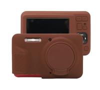 Funda para cámara KODAK PIXPRO FZ55, funda protectora de silicona suave, ligera con cubierta de lente desmontable (café)