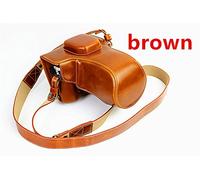 Funda para cámara Olympus E-M5 II, de Zakao, de poliuretano, apertura inferior, funda protectora de piel para cámara Olympus OM-D E-M5 Mark II, lente de 12-40 mm con correa para el hombro (marrón)