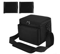 Funda para cámara réflex digital de nailon 600D con doble compartimento, correa de hombro ajustable y divisor antigolpes, bolsa de transporte para accesorios de cámara, color negro