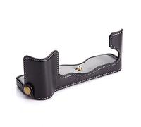 Funda para cámara X-T2 X-T3, Zakao de piel auténtica de media abertura inferior, funda para cámara con correa de mano, funda protectora para Fujifilm Fuji X-T2 XT2 X-T3 (negro)