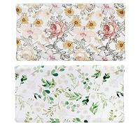 Funda para cambiador de pañales, 2 unidades, funda para cambiador, funda para mesa cambiadora de hojas verdes, sábanas cambiantes de punto de jersey, fundas de cama para cuna neutra de género para