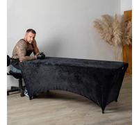 Funda para camilla estética, cosmética 190x70 cm, recorte para las rodillas, con una banda elástica - negro