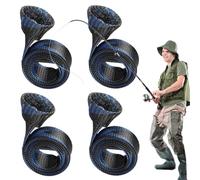 Funda para caña de pescar, calcetín elástico para caña, cubierta de viaje impermeable, juego de guantes protectores, paquete de 4, ideal para kayak, río, surf, orilla, lago, muelle, 67 x 1.2 pulgadas
