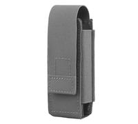 Funda para Cargador 9mm MOLLE Táctica con Soporte para Spray OC, Porta Cargador de Pistola Elástico Universal y Soporte para Linterna EDC para Cinturón y Chaleco(Gray)
