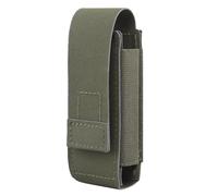 Funda para Cargador 9mm MOLLE Táctica con Soporte para Spray OC, Porta Cargador de Pistola Elástico Universal y Soporte para Linterna EDC para Cinturón y Chaleco(Green)