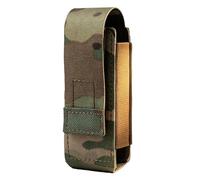 Funda para Cargador 9mm MOLLE Táctica con Soporte para Spray OC, Porta Cargador de Pistola Elástico Universal y Soporte para Linterna EDC para Cinturón y Chaleco(MC)