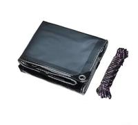 Funda para carretilla elevadora de polietileno, impermeable y resistente a los rayos UV, para exteriores, 135 x 114 cm, diseño de doble capa negra y transparente con cuerdas de amarre (negro)