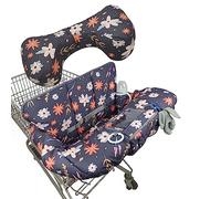 Funda para carrito de compras para bebé/niño pequeño, acogedora funda para silla alta, con posicionador de asiento extraíble, azul oscuro
