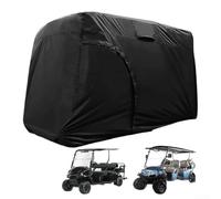 Funda para carrito de golf adecuada para carritos de 2, 4, 6 pasajeros, cubierta Oxford impermeable con cremallera lateral y dobladillo elástico para todo tipo de clima (366 x 140 x 190 cm)
