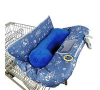 Funda para carrito de la compra para bebé/niño pequeño, acogedora funda para silla alta, nave espacial azul