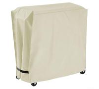 Funda para carrito de patio al aire libre fabricada con poliéster recubierto de plata 190T con correas inferiores seguras y asas laterales (beige)