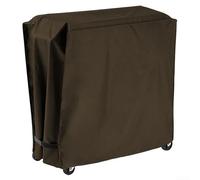 Funda para carrito de patio al aire libre fabricada con poliéster recubierto de plata 190T con correas inferiores seguras y asas laterales (café)
