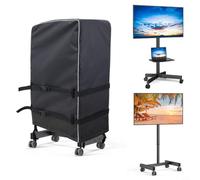 Funda para carrito de TV resistente a la intemperie, de tela Oxford resistente, con diseño a prueba de viento y asa para soporte móvil al aire libre, color negro (S: 48 x 20 x 57 pulgadas)